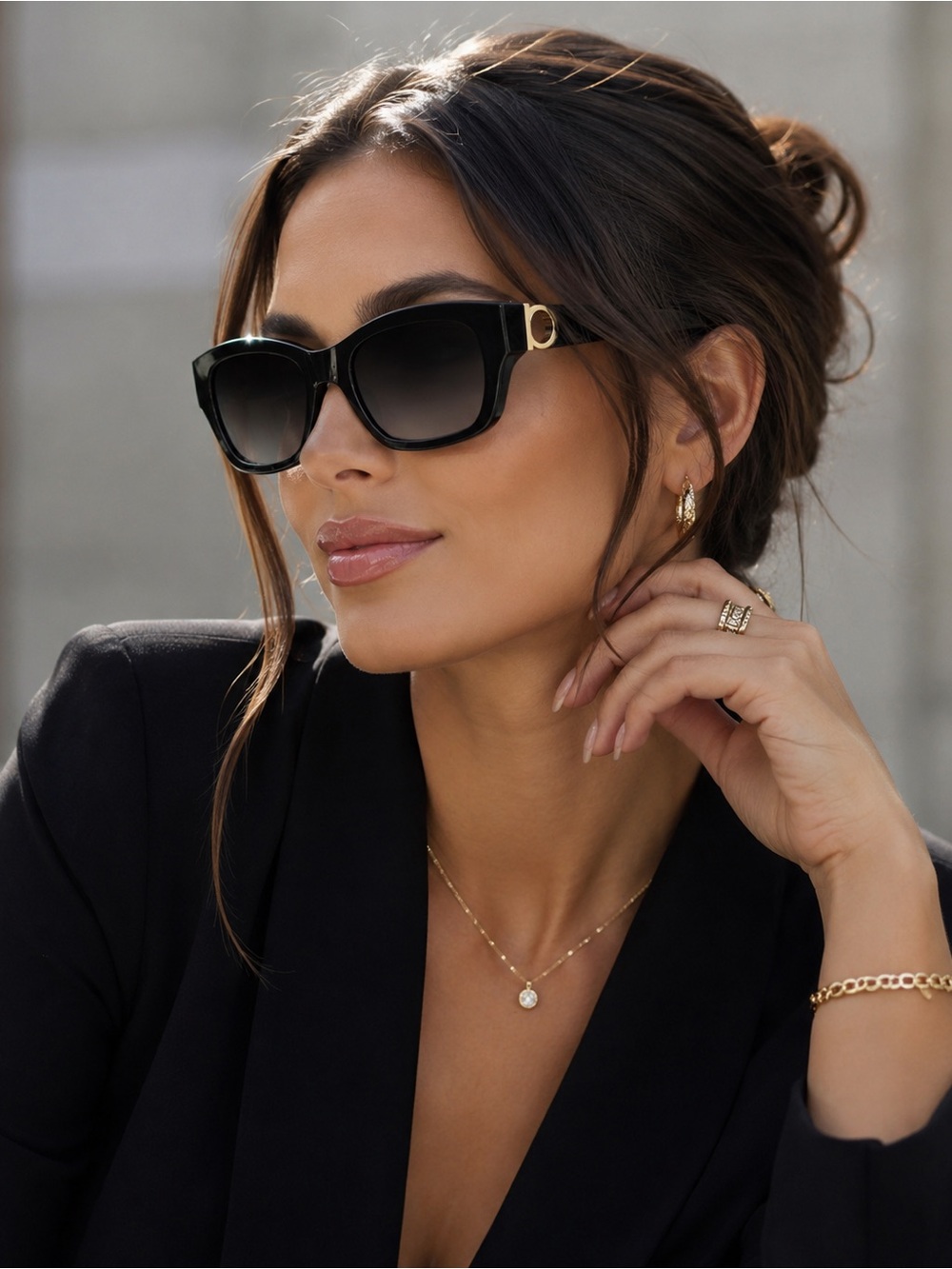 Salvatore Ferragamo SF1012S Black Cat-Eye Sunglasses | Full Inclusion | New - Picture 1 of 9